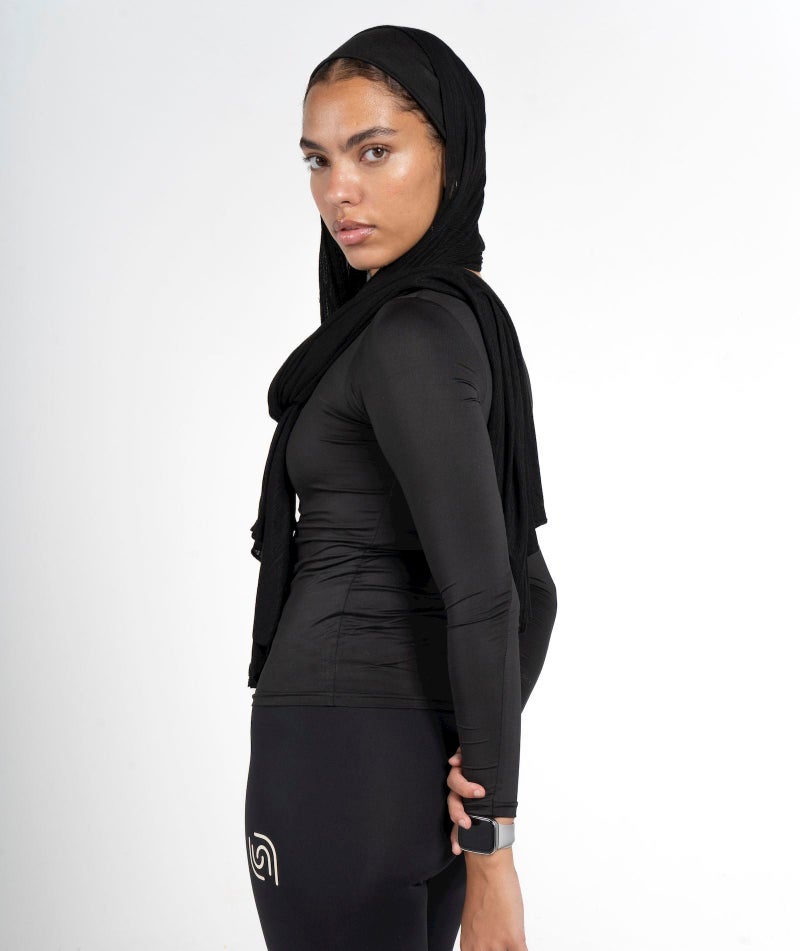 Beyond Women's Black  Boat neck long sleeve top - Image 2